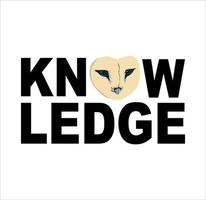 text knowledge vector with owl head