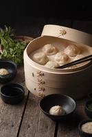 high angle traditional asian dumplings photo