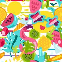 Summer color seamless cartoon pattern vector