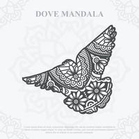 DOVE Mandala. Boho Style elements. Animals boho style drawn. vector illustration.