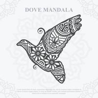 mandala de la paloma. elementos de estilo boho. animales estilo boho dibujado. ilustración vectorial. vector