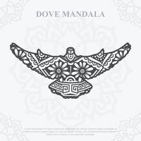 DOVE Mandala. Boho Style elements. Animals boho style drawn. vector illustration.