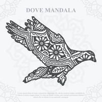 DOVE Mandala. Boho Style elements. Animals boho style drawn. vector illustration.