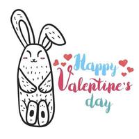 Happy Valentine's Day hand drawn illustration vector