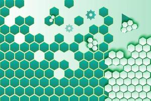 Honeycomb texture and cogwheels vector background