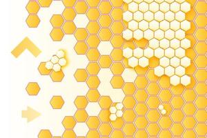 Honeycombs and arrows vector background