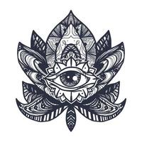 Eye on Lotus Tattoo vector