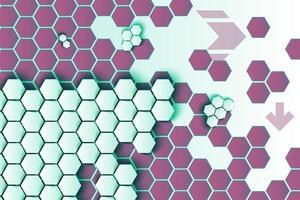 Hexagons and arrows vector background