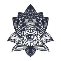 Eye on Lotus Tattoo vector