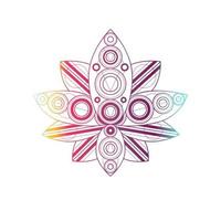 Lotus flower with geometric pattern vector linear illustration