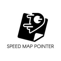 puntero del mapa, letras, vector, icono, concepto vector