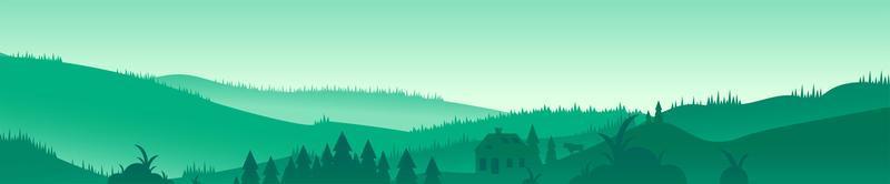 Meadows and hills horizontal background vector