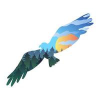 Flying eagle vector illustration