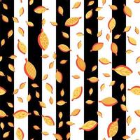 Caída de hojas estilizadas de color naranja patrón de vector transparente