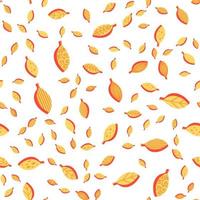 caída de hojas estilizadas patrón de vector transparente