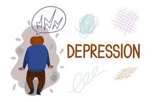 Depression hand drawn banner vector template