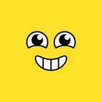 Smiling excited emoji vector illustration