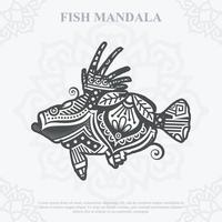 mandala de pescado. elementos de estilo boho. animales estilo boho dibujado. ilustración vectorial. vector