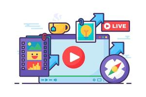 Live stream creative idea concept icon vector