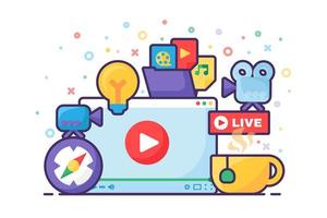 Live stream idea producing concept icon vector