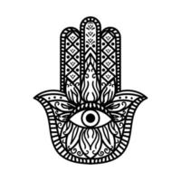 Hamsa Fatima Hand Tradition Amulet Monochrome vector