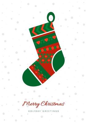 Vector Norwegian Merry Christmas Greeting Card Template