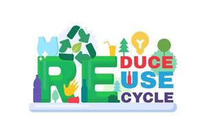 Reduce, reuse, recycle banner for ecology concept vector