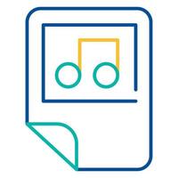 Music files folder blue and yellow linear icon vector