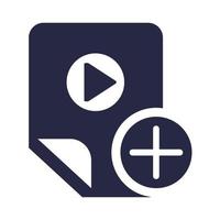 Video player, app checking glyph vector icon