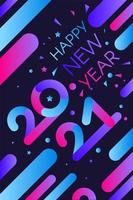 Stylish happy new 2021 year template vector