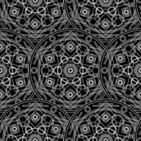 Black White Monochrome Mandala Boho Seamless Pattern vector