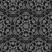 Black White Monochrome Mandala Boho Seamless Pattern vector