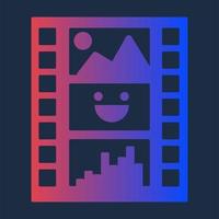 Diafilm colorido para icono de producción multimedia. vector