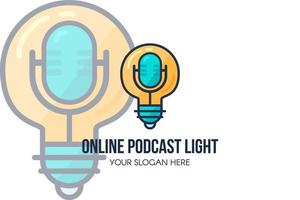 Online podcast audio show landing page template vector