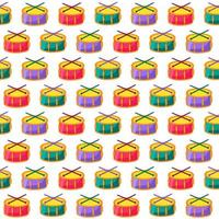 Drums with sticks flat vector seamless pattern