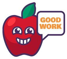 Good work reward sign. School appreciation mark vector