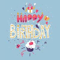 Vintage Nice Happy Birthday Greeting Card vector