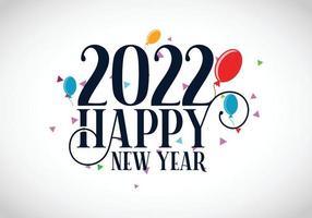 feliz año nuevo 2022 celebración de año nuevo. cartel de tipografía de celebración, pancarta o tarjeta de felicitación. vector