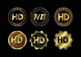 HD Label web button. vector