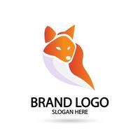 Creative fox Animal Modern Simple Design Concept logo set. Vector Illustration