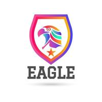 halcón, águila logo icono diseño de ilustración vectorial. degradado de color vector