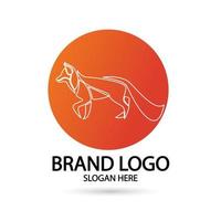 Creative fox Animal Modern Simple Design Concept logo set. Vector Illustration