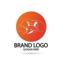 Creative fox Animal Modern Simple Design Concept logo set. Vector Illustration