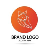 Creative fox Animal Modern Simple Design Concept logo set. Vector Illustration