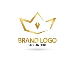 gran lujo corona de oro diseño de vector de logotipo real y elegante
