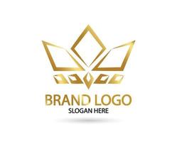gran lujo corona de oro diseño de vector de logotipo real y elegante