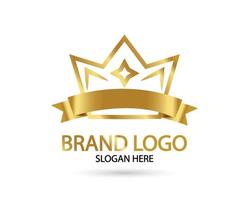 gran lujo corona de oro diseño de vector de logotipo real y elegante