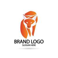 Creative fox Animal Modern Simple Design Concept logo set. Vector Illustration