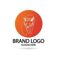 Creative fox Animal Modern Simple Design Concept logo set. Vector Illustration