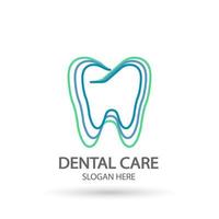 logotipo de la clínica dental. Plantilla de vector de diente, icono de símbolo dental y clínico de cuidado bucal con estilo de diseño moderno.